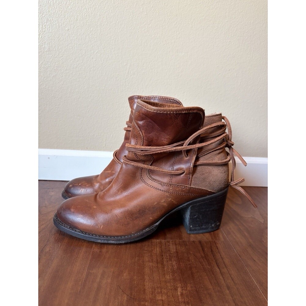 Freebird by Steven Casey Leather Ankle Boots in Cognac Brown Women's 9